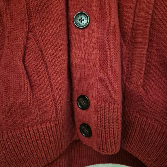 BEN SHERMAN LAMBSWOOL BLEND   BUTTON CARDIGAN CRIMSON MENS Small - Picture 8 of 11